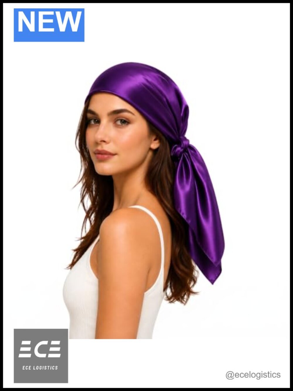100% Mulberry Silk Head Scarf 35x35 Inch Square Hair Wrap